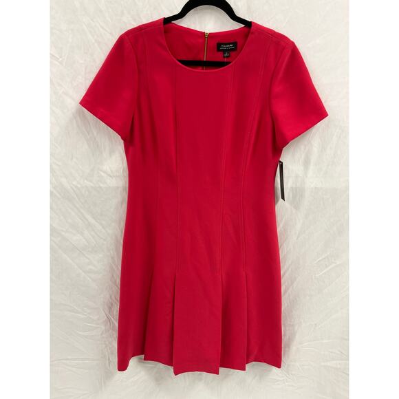 NWT Tahari ASL Fit and Flare Raspberry Dress size 10 - Picture 1 of 6